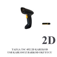 TAZGA TSC-852 2D KAREKOD USB KABLOSUZ BARKOD OKUYUCU